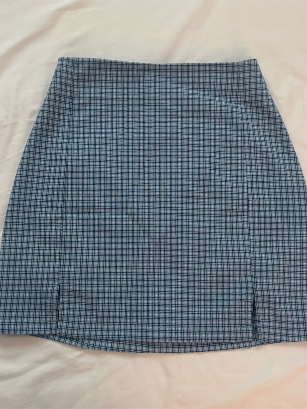 Brandy Melville Blue Plaid Pencil Skirt